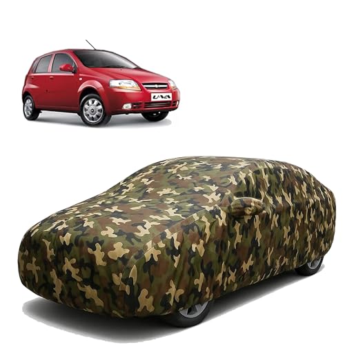 Image of Sulfar 100% Waterproof Car Body Cover Compatible with Mirror for Chevrolet UVA with Long Lasting Durable Material (Triple Stitched, Full Bottom Elastic, Camouflage Army)