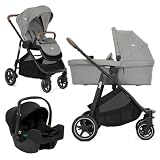 Joie Pebble - Cochecito 3 en 1 Versatrax con capazo Ramble XL, capazo SnugLite y adaptador, cochecito con asiento deportivo desde el nacimiento hasta 22 kg, con suspensión y plegable, incluye paquete