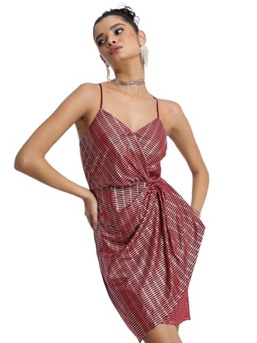 Image of Tokyo Talkies Women's Sleeveless V-Neck Solid Dresses| Stylish| Party Dresses