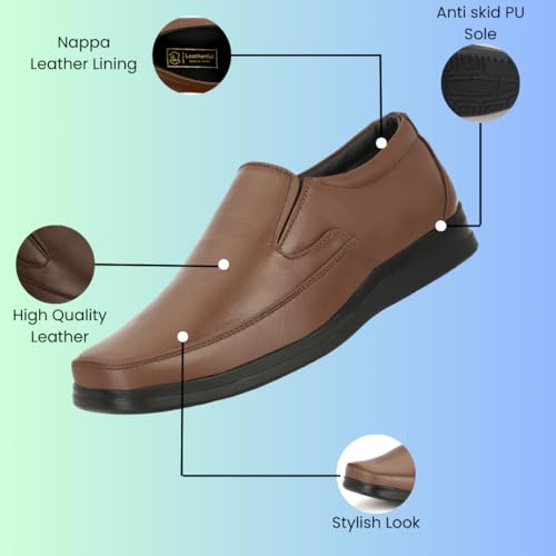 Image of Leatherful Formal Moccasin Shoes for Men | Full Grain Genuine Leather | PU Sole & Nappa Lining | Office | Party | Smart Casual YKMC