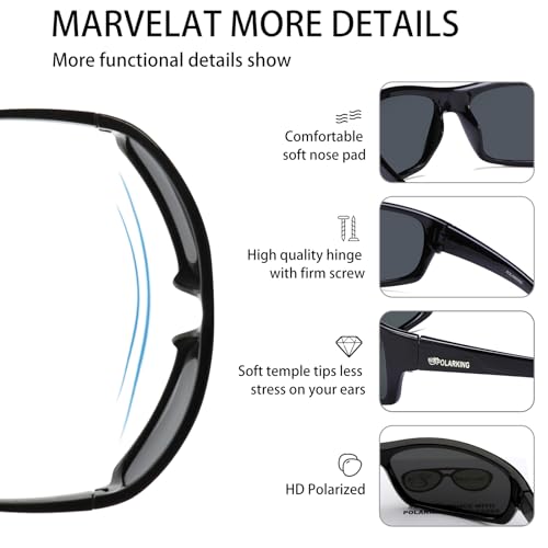 Polarized Sport Sunglasses for Men Matte Finish Sun glasses Mirror Lens UV Blocking3