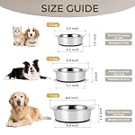Dog Bowls Durable Heavy Duty Stainless Steel Dog Bowls Non-Slip Basic Bowl for Dogs with Rubber Base (2 Pack, 3 Cups) - Image 4