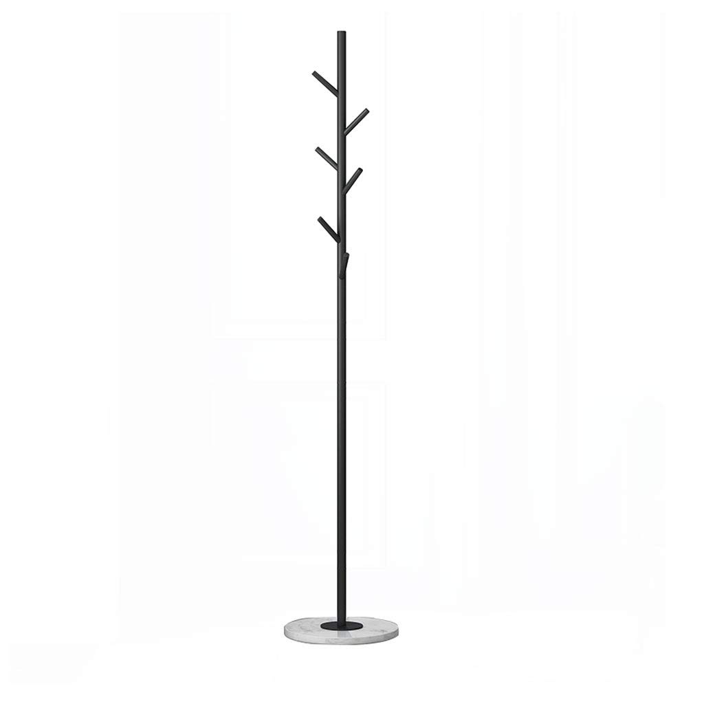 FCXWEVR Coat RackMetal Tree Coat Rack 6 Hooks Super Easy Assembly Hallway Office Entrance Organizer Multipurpose Clothes Hats Bags Umbrella Stand (Black+white)
