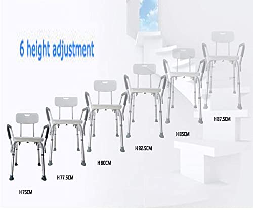 Nivok Bath Stools,Bath Chair, Shower Bench With Back Padded Seat Lightweight Height Adjustable Shower Chair For Elderly Disabled Shower Stool Bathroom Seat Height Adjustment/Suctio/White/Suctioncup #TOP4