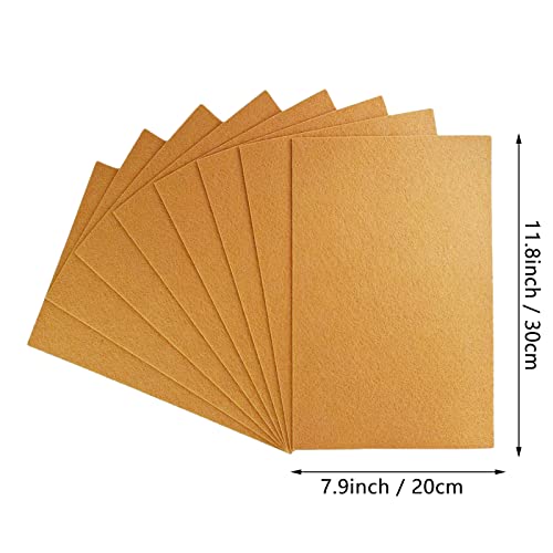 Image of Jtnohx Stiff Felt, 2mm Thick Felt Sheets for Crafts, 8 inchx12 inch Hard Felt Fabric Squares 8Pcs for DIY Projects (Brown)