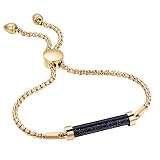 USWEL Women Link Bolo Bracelet, 7.5” Chakra Gemstone Energy Charm Bracelet Handmade Jewelry for Wome