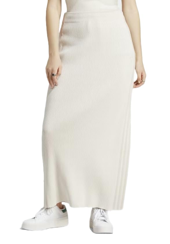 adidas Originals Women's Blue Version Knit Long Skirt, Chalk