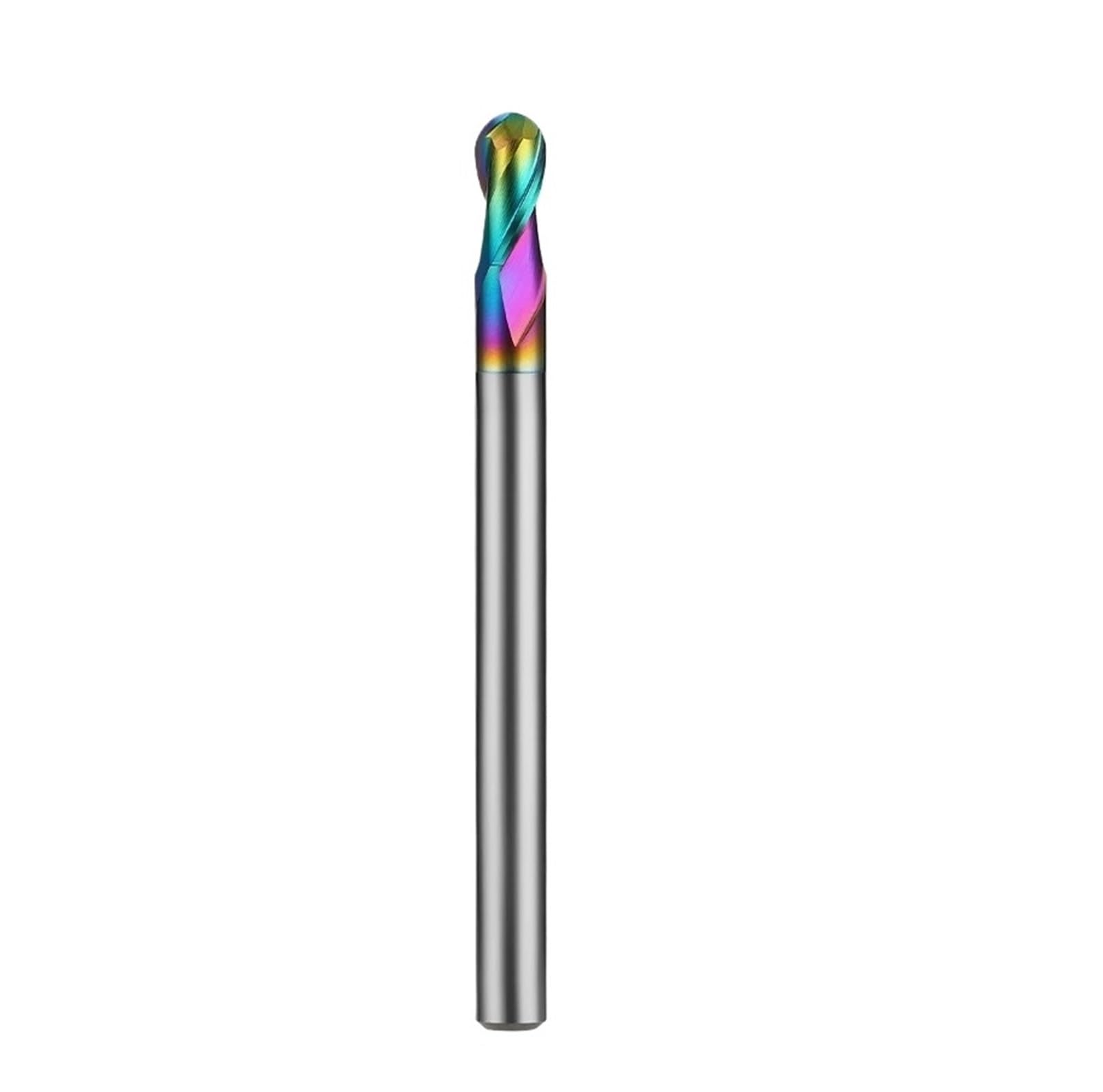 Fresa de punta bola 2 flautas recubrimiento DLC para mecanizado de aluminio de alta velocidad