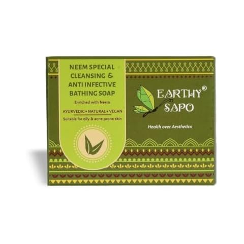 Earthy Sapo Cleansing Bathing Soap, Neem, oily skin, 3.52 oz/ 100 G (Pack Of 1) Cover