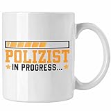Trendation - Polizist In Progress Tasse Geschenk Polizei Ausbildung Geschenkidee (Weiß)
