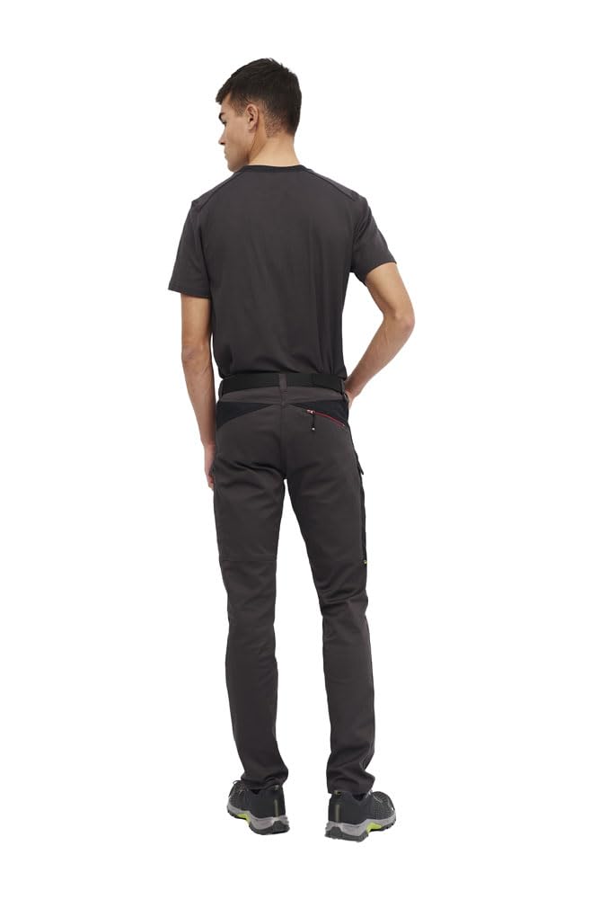 Pantalón de Trabajo Stretch Slim Fit Hombre Monza – Bicolor Multibolsillos con Tejido Elástico para Industria, Construcción y Mantenimiento, Color Gris, Talla 48-50