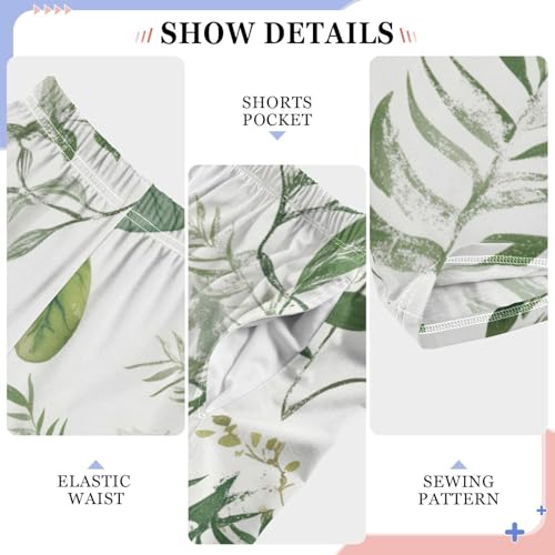 Bird and Leaves Boys Long Pants Soft Trousers Elastic Waist Kids Lounge Bottoms with Pockets S-XL4