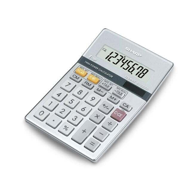ARA CHOICE 8 Digit Scientific Electronic Sharp Hand-Held Calculator LCD Display Home Office School Silver Style Screen Suitable for and Move Use Semi-Desktop UK