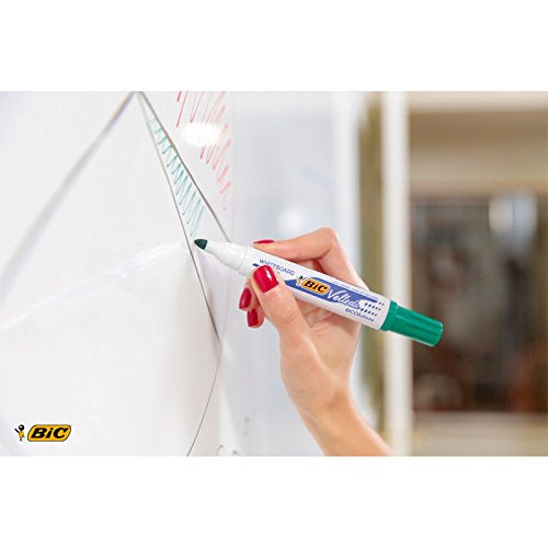 BIC Velleda Marking Rotuladores para pizarra blanca, Óptimo para material escolar y de oficina, 1701 ecolutions, 51% material reciclado, Negro, Punta Media, Caja de 12 - imagen 6