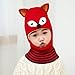 DRTWE Mütze,Niedlicher Cartoon Rotfuchs Kinderhut Schal Gestrickt Plüsch Winter Warmer Anzug Jungen Und Mädchen Wintermütze Schal Geschenk Für Kind, S (2,6 Jahre Alt)