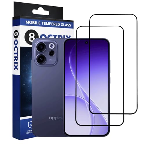 Image of Premium Tempered Glass Screen Protector Compatible for Oppo Reno 15C with Edge to Edge Coverage - Case Friendly, Anti-Scratch & Bubble-Free Installation Kit (Pack Of 2)