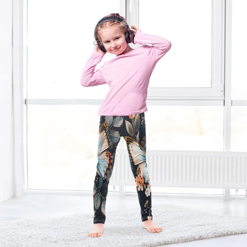 Toddler Girls Leggings Printed Yoga Pants Leggings Colored Butterfly Surrounded Leaves for Kids4