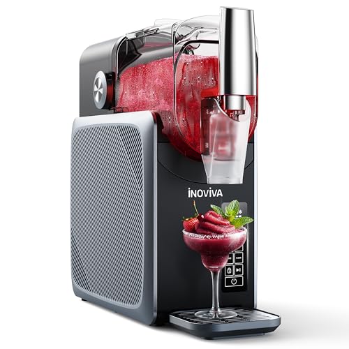 Slushie Machine, No Ice Needed, 88 oz INOVIVA Slushy Machine for Home with Self-Cleaning Function, Professional Frozen Drink Maker, 5 Preset Programs, Frozen Margaritas, Frappés, Milkshake, and More