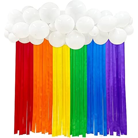 Rainbow Fabric Ribbon Streamer Backdrop Kit Cover