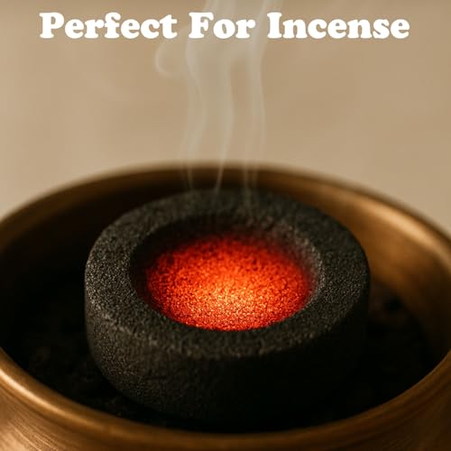 Image of SIGNAMIO Long Lasting Odorless Quick Light Charcoal Tablets - Easy Ignition Coal - for Incense & Bakhoor - Burn Time Up to 45 Minutes - Pack of 10 Roll (100 DISC) DN-2
