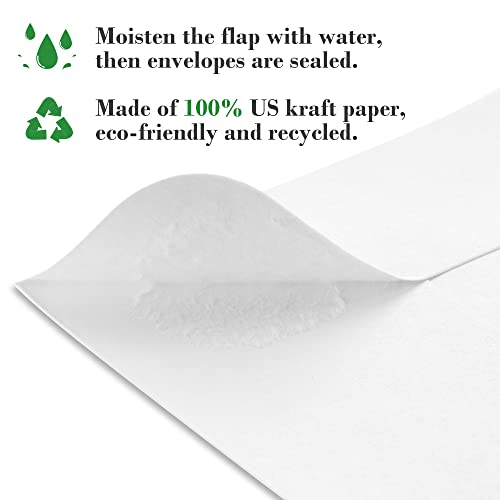 Valbox 3.5X6.5 Money Envelopes, White Kraft #7 Coin Envelopes, Small Parts Envelope With Gummed Flap For Seed, Cash, Budgeting (Pack Of 100) #TOP2