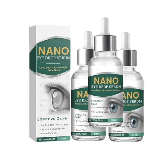 Suero colirio Nano, colirio, colirio para presbicia, para ojos secos, alivia la fatiga ocular, para el cuidado de los ojos (3pcs)