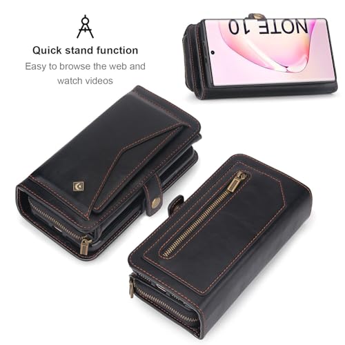 Coque Samsung S22 antichoc portefeuille cuir noir aimanté robuste - 5