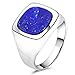 Produktbild Tony Fein Siegelring Lapislazuli Stein Blau Massiv 925 Silber für Damen und Herren Poliert Gestempelt 62 (19,7 mm Ø)
