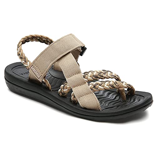 Megnya Best Comfortable Flip Flop Sandals For Women, Lightweight And Non Slip Hiking Sandals For Adventure, Arch Support Cushion Sandals With Hook And Loop Firm Straps Beige Size 10 #TOP7