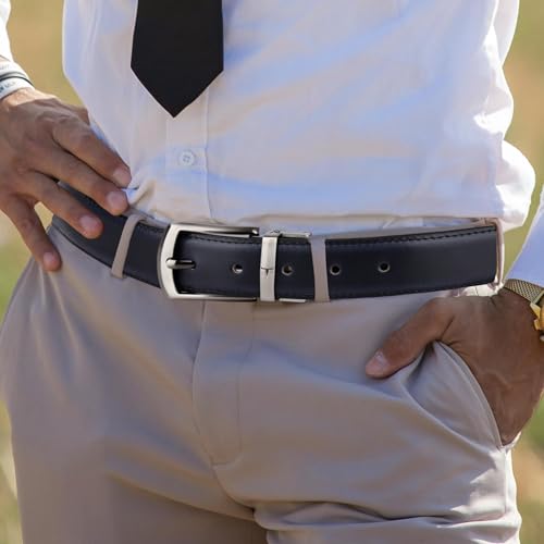 Image of URBAN FOREST Aiden Black Formal Leather Belt for Men