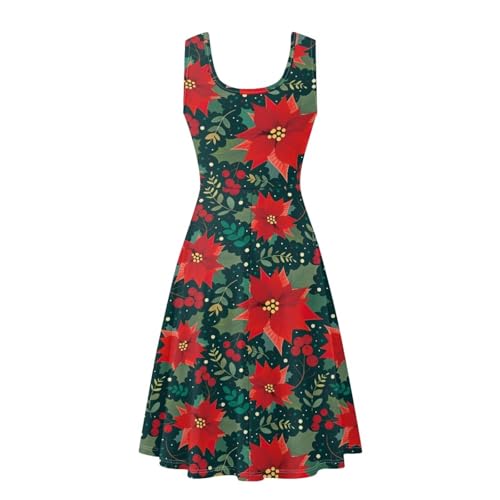 Image of TOADDITDO Women's Sleeveless O Neck Beach A-Line Party Coctail Tank Dresses Flared Sundress