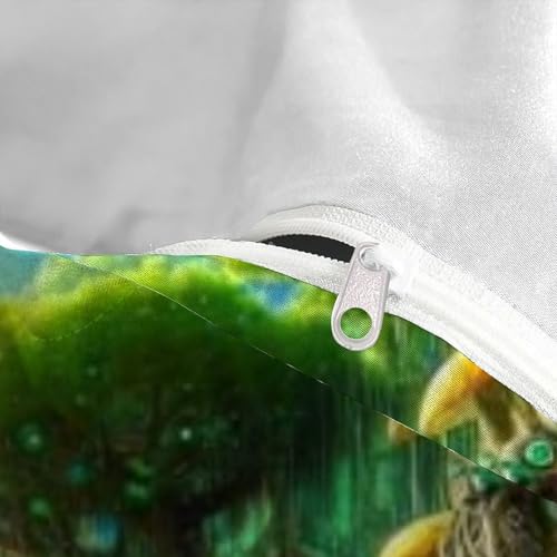 Housse de couette microfibre King aux finitions soignées imprimé plantes 3D - 5