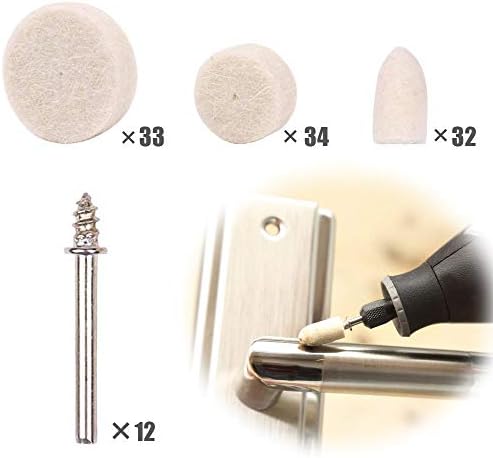 Polishing Buffing Wheel for Dremel Polishing Kit,Point & Mandrel Kit,for Dremel Rotary Tools - Accessories Kit Fit - 1/8 Inch Shank（111Pcs）