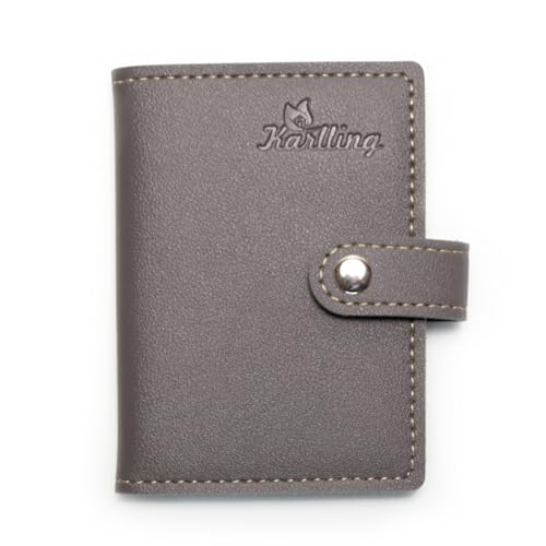 Image of Karlling Soft Leather Case Wallet Bag Holder For 20 Credit Cards, Gray, 1 Pack, Fashion