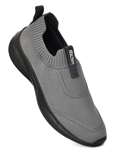 Image of HEALTH FIT Extra Soft Sports Shoes with Memory Foam Comfortable & Lightweight Breathable Without Lace for Walking Jogging Gym Shoes Cushion Casual Regular Wear Shoes for Men's Gent's HF728