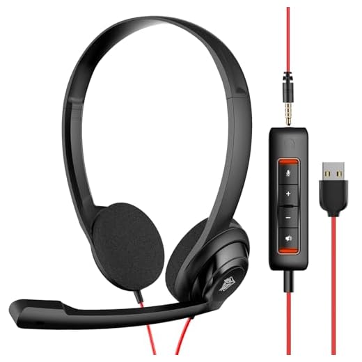 NUBWO USB Headset with Microphone for Laptop PC, headphones with Noise Cancelling Microphone for Computer, On-Ear Wired Office Call Center Headset for Boom Skype Webinars, In-line Control, Lightweight