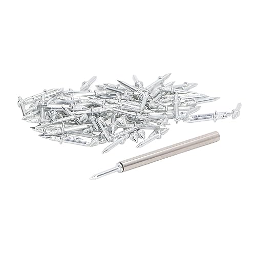 Set de 10 Piezas Clavos para Zócalo de Doble Cabeza sin Marcas Acero Carbono Galvanizado miniatura 3