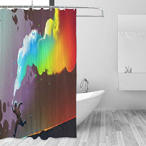 Rideaux de douche polyester imperméables pour stopper les éclaboussures