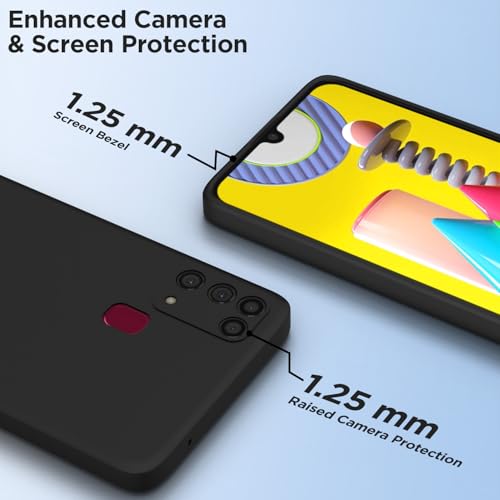 Image of Outlouders Back Cover for Samsung Galaxy M31 / M31 Prime / F41 | Camera Protection | Durable Soft Matte Silicone Bumper Case (Black)