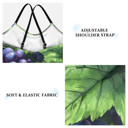 Pigsaly Girls One Piece Swimsuits Tropical Fruits Summer Dark Purple Grapes Kids Cross Back Swimwear Sport Bathing Suit 3T3