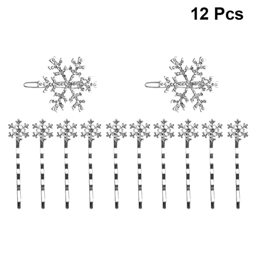 12 peças de grampos de cabelo de floco de neve de Natal grampos de cabelo de liga de metal grampos d