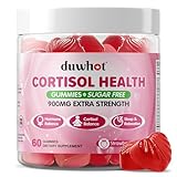 duwhot Cortisol Gummies, 15 in 1 Lower Cortisol Supplements for Women, w. Ashwagandha, Magnesium, Phosphatidylserine, Folate for Hormone Balance, Mood, Focus, Sleep Support, Sugar Free, Vegan, 60