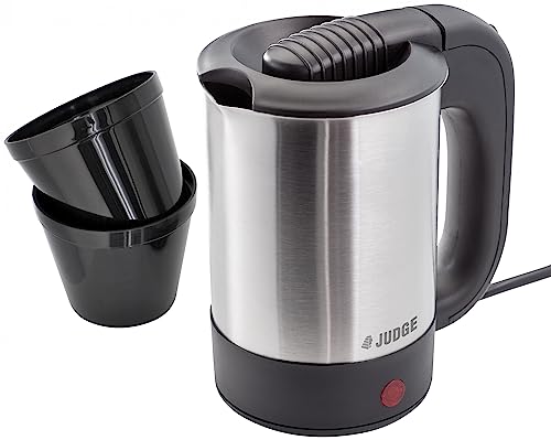Judge Compact Electric Travel Kettle with Thermal Cups in Gift Box 0.5l Dual Voltage 1000W - 2 Year Guarantee