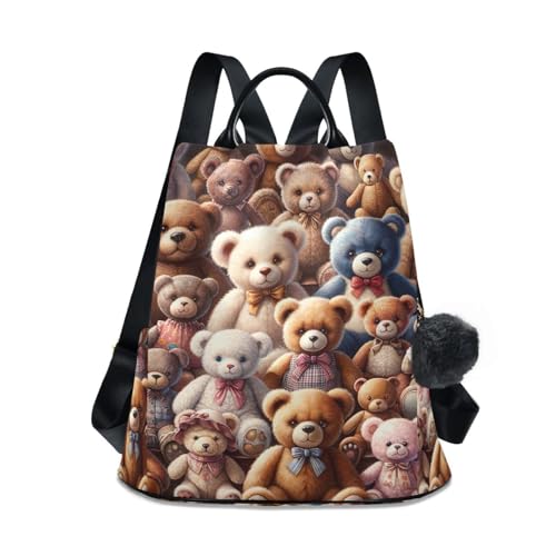Sac à dos ours en peluche anti-vol fermeture dans le dos