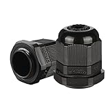 uxcell 20 Pcs M20 Waterproof IP68 Nylon Cable Gland Joint Adjustable Locknut for 6mm-12mm Dia Cable Wire