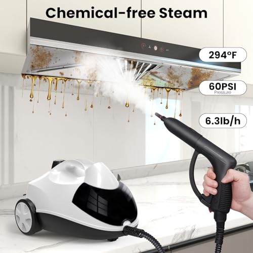 Steam Cleaner 1.5L Steamer for Cleaning Fast Heating 6-in-1 Multi-Surface with 8 Accessories UL499 Certified Heavy Duty Steam Cleaner for Home, Car, Floors, Sofas, Tiles, Grout Steam Cleaners - Thumbnail 5
