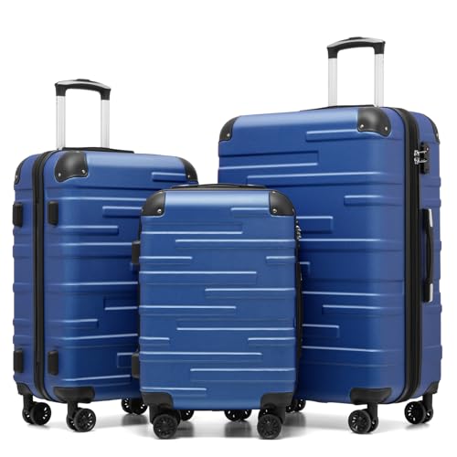 COOLIFE Valigie Valigia Trolley rigido ultraleggero e capiente,Chiusura a combinazione laterale con...