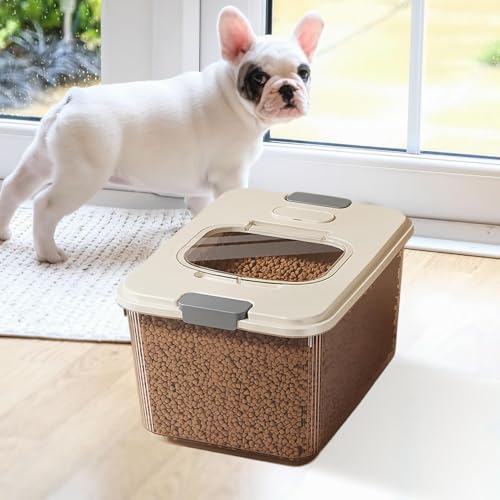 Contenedor de comida para mascotas hermético y apilable con taza medidora para despensa 7