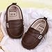 Moceen Infant Baby Boys Loafers Soft Sole PU Leather Toddler Moccasins Girls First Walking Crib Dress Shoes 12-18 Months, Coffee, M101