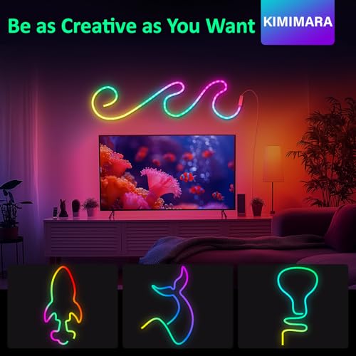 Neon LED Strip 3 m – RGB Neon LED Streifen mit App-Steuerung, Musik-Sync & DIY-Lichteffekten, Flexibles Lichtband für Wohnzimmer, Schlafzimmer, Wand- & Gaming-Deko, Gaming Zubehör
